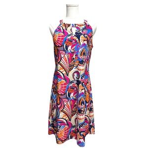 Jude Connally Colorful Stretch Geometric Sleeveless Sheath Dress Sz S